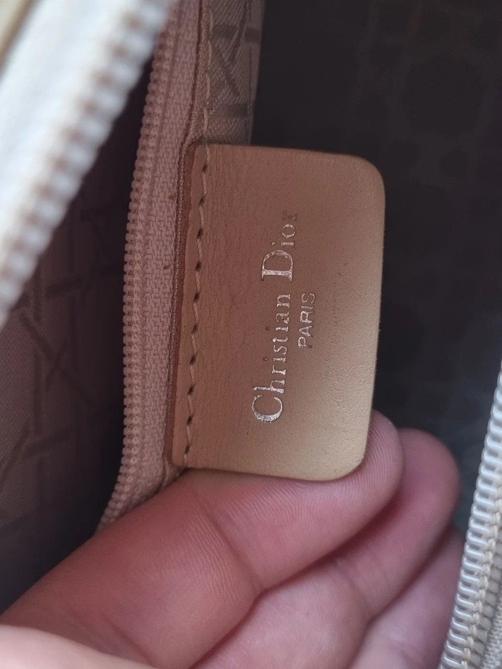 Dior Beige Patent Lady Dior Tote + COA